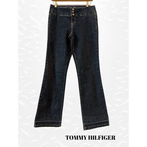 Vtg.  Tommy Hilfiger boot-wide WB hipster Y2K dark wash jeans  Sz 4